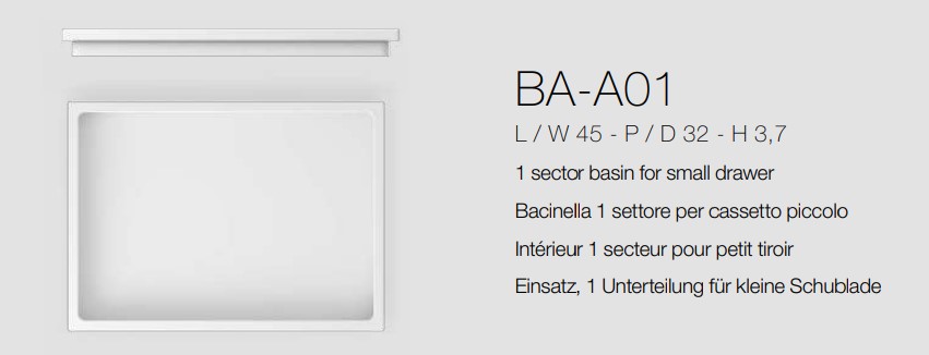 BACINELLA 1 SETTORE PER CASSETTO