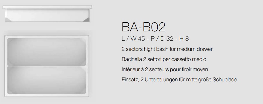 BACINELLA 2 SETTORI X CASSETTO M