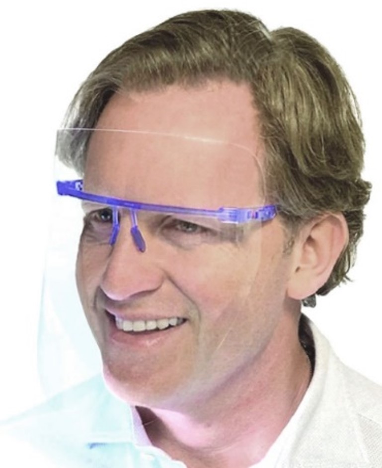 SUPPORTO VISIERA ROSA + 6 SCHERMI