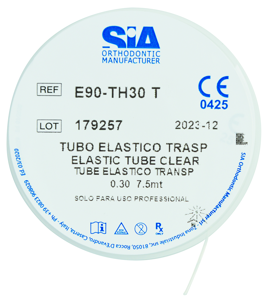 TUBO ELASTICO TRASP. Ø 0.30 x 7,5 M