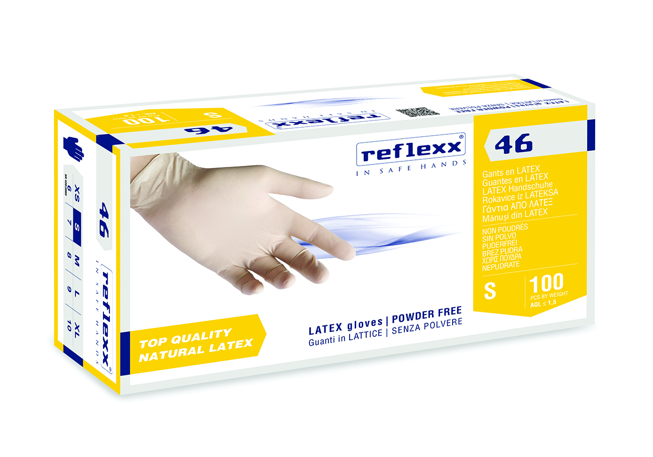 Guanti - GUANTI LATTICE REFLEXX46 PF S 100 P