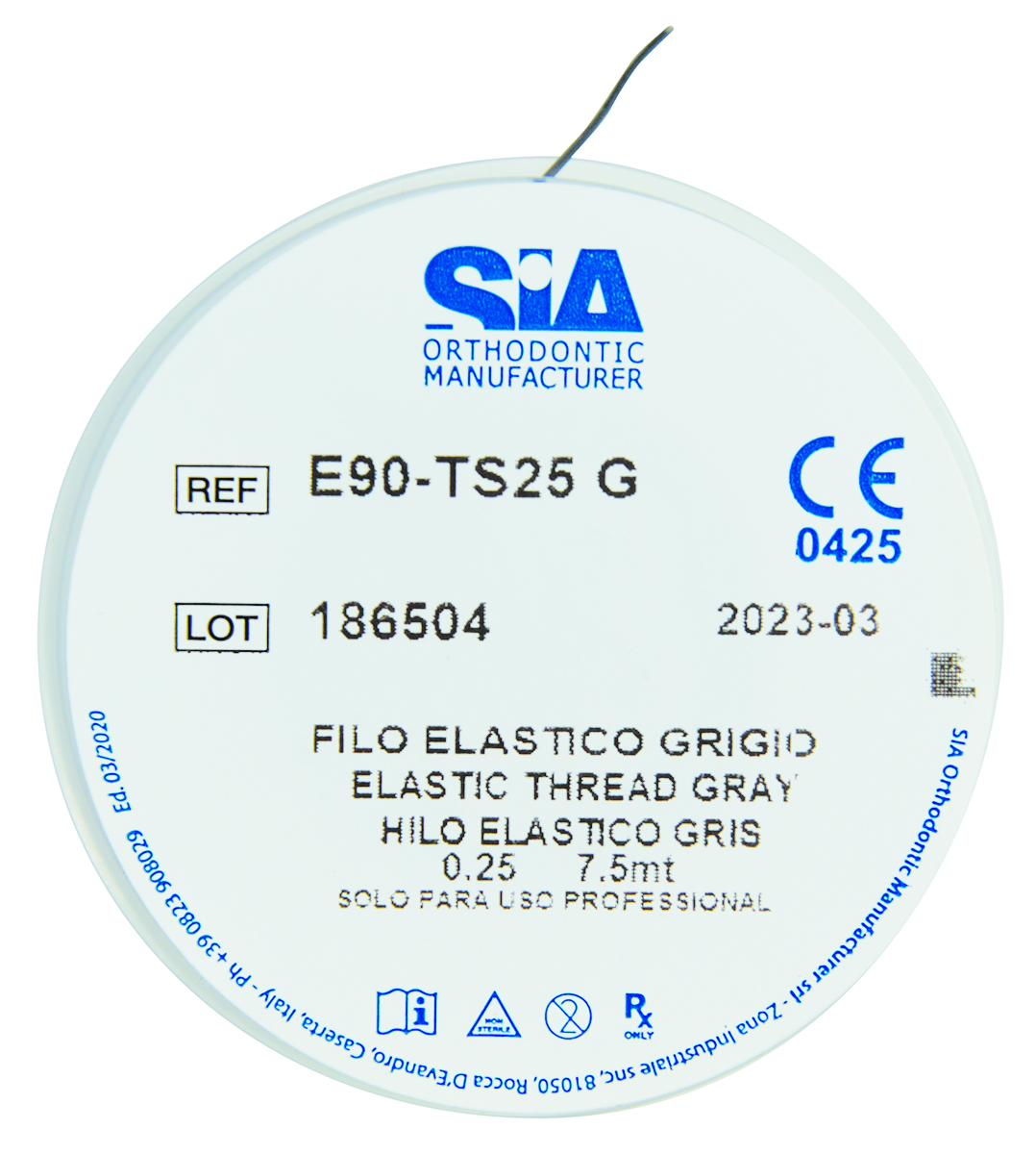 FILO ELASTICO GRIGIO Ø 0.25 x 7,5 M