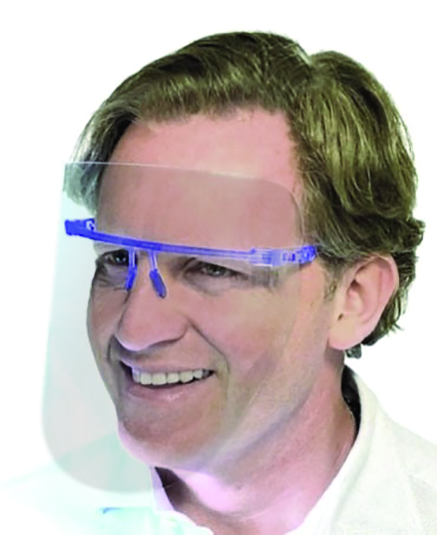 SUPPORTO VISIERA BLU + 6 SCHERMI