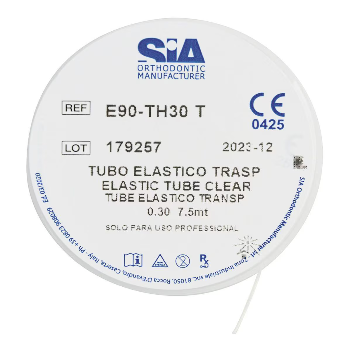 TUBO ELASTICO TRASP. Ø 0.25 x 7,5 M