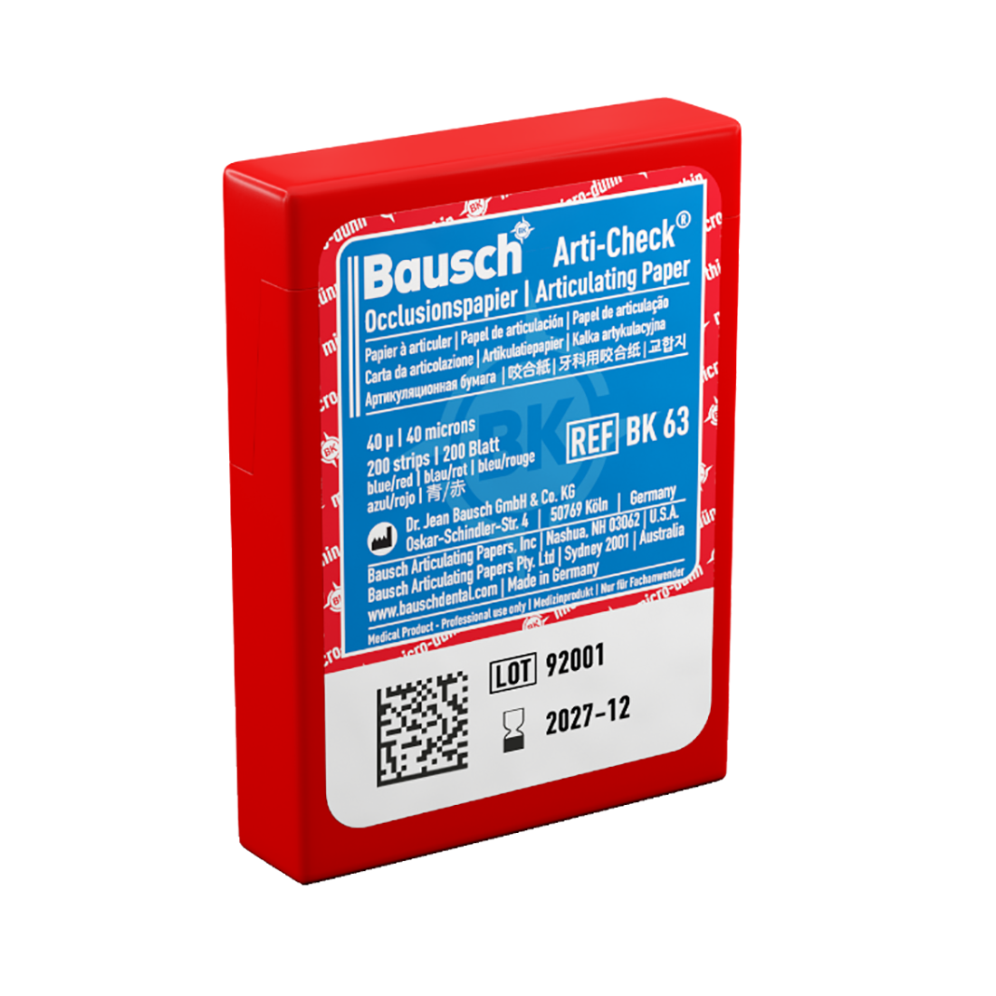 CARTA OCCLUSALE BAUSCH BK 63
