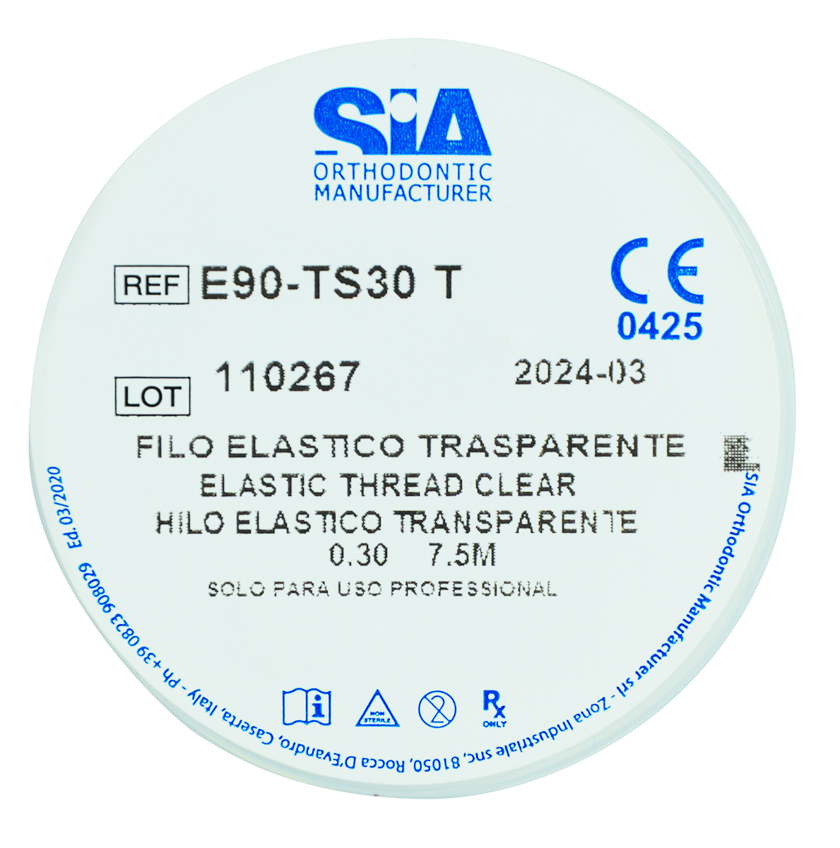 FILO ELASTICO TRASP. Ø 0.30 x 7,5 M