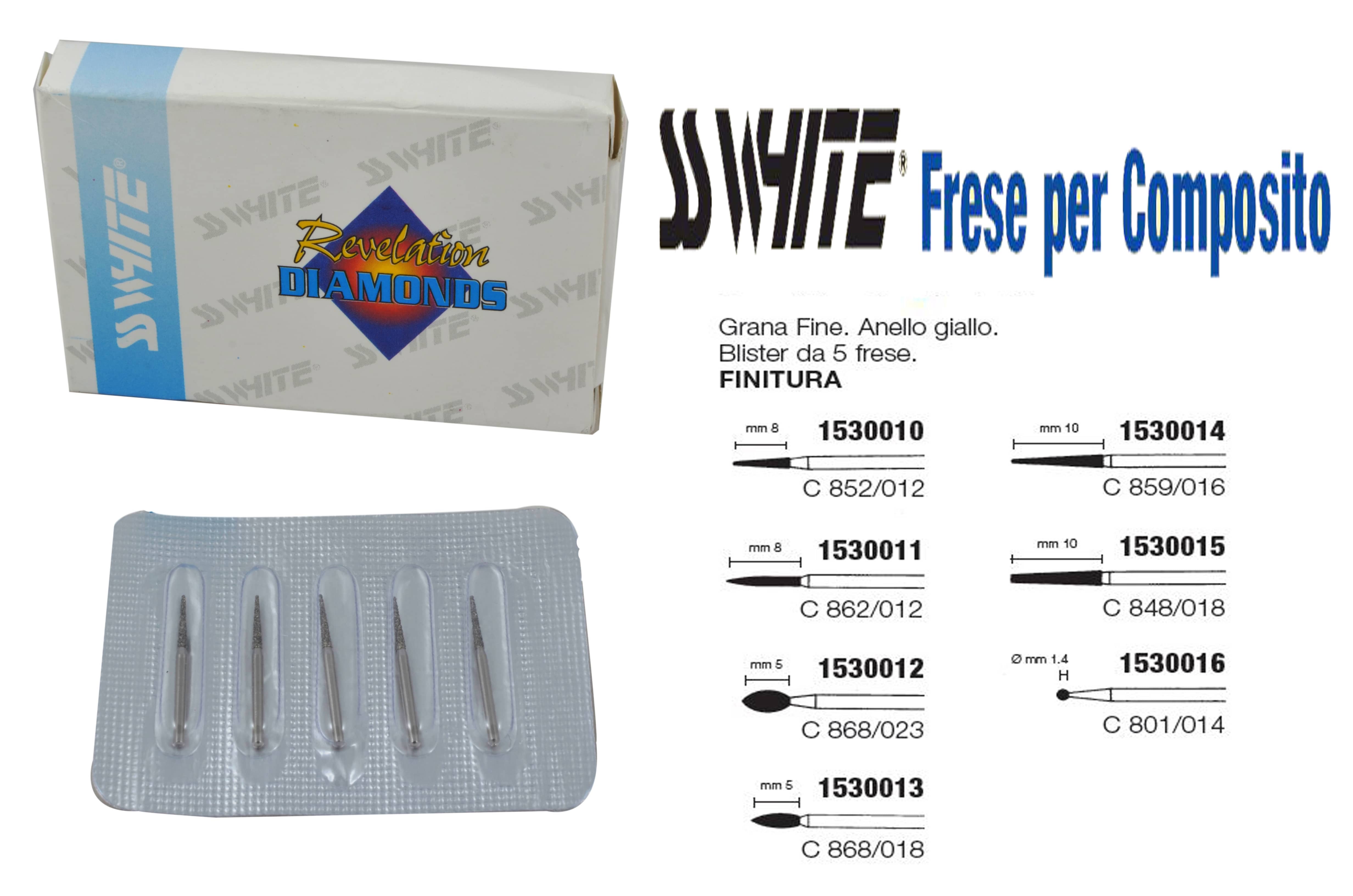 C859/016 Frese Diam.SS  White Fine x5pz **