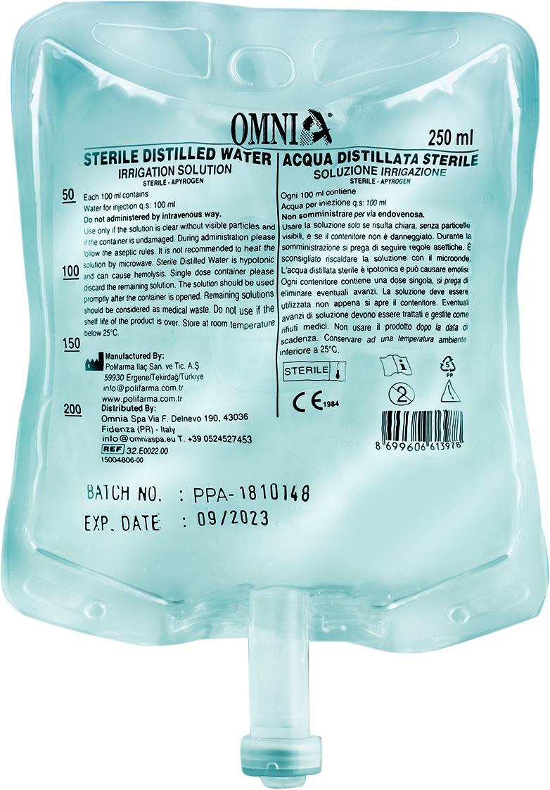 ACQUA DENATURATA Confezione da 20 sacche da 250 ml cad.