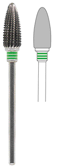 DENTATURA SEMPLICE CON TAGLIO TRASVERSALE (taglio 176)TRIPLO ANELLO VERDE Fig. 251 - Iso 274 060