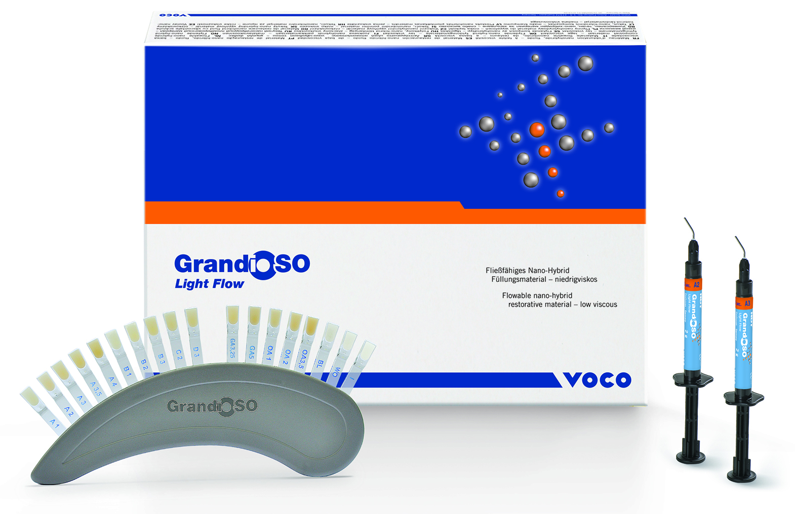GRANDIO SO LIGHT FLOW KIT 5 siringhe da 2 g cad. nei colori A1, A2, A3, A3.5, WO e accessori
