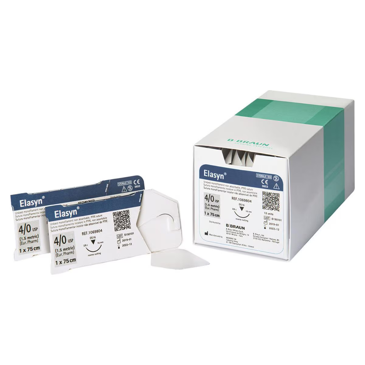 SUTURE ELASYN 3/8 cerchio - AGO DORSO TAGLIENTE - 12 PZ 1069808 - 4/0 (1,5) DS 19 mm