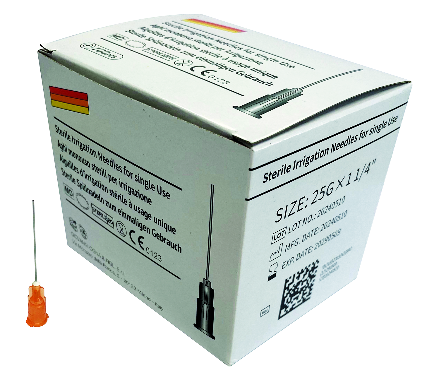 AGHI PER LAVAGGI ODONTOIATRICI 25 G (Ø 0,5 x 32 mm) - arancione