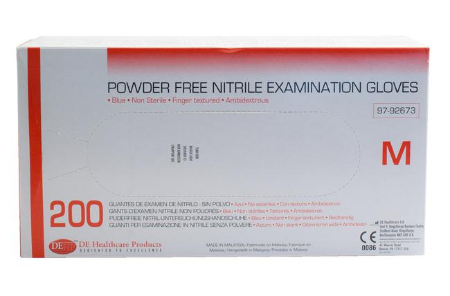 GUANTI DE NITRILE BLU PF XS 200 PZ