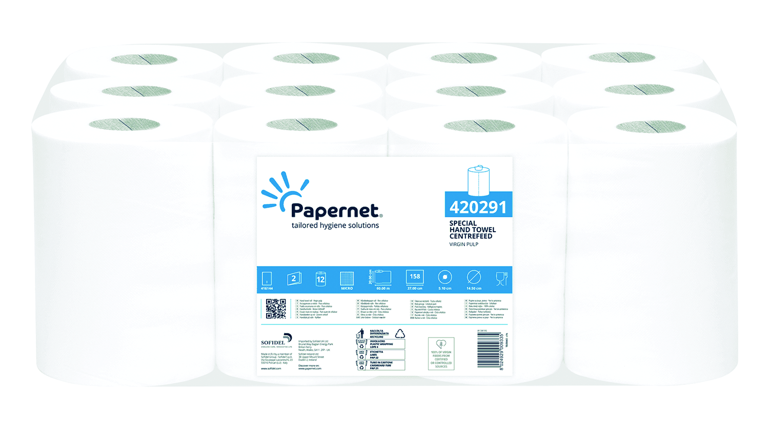 ASCIUGATUTTO PAPERNET 158 STRAPPI Confezione da 12 rotoli